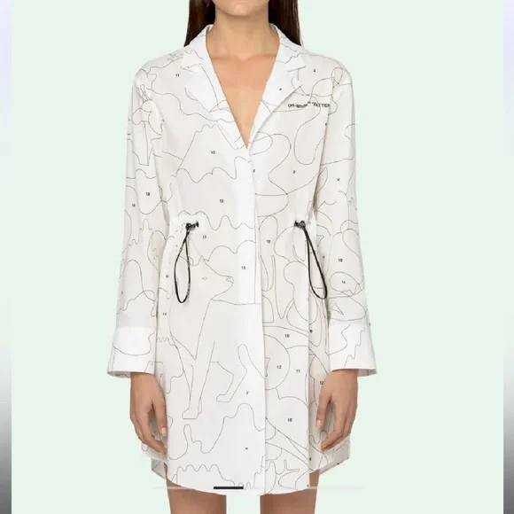 Off White Puzzle Dress White Women’s - Picture 3 of 12